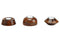 Teelichthalter aus Mangoholz braun 3-fach, (B/H/T) 10x3x10cm 10x5x10cm 10x4x10cm