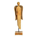 Aufsteller Engel aus Mangoholz natur (B/H/T) 13x45x10cm