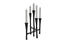 Kerzenhalter für 5er Kerzen aus Metall schwarz (B/H/T) 31x36x17cm