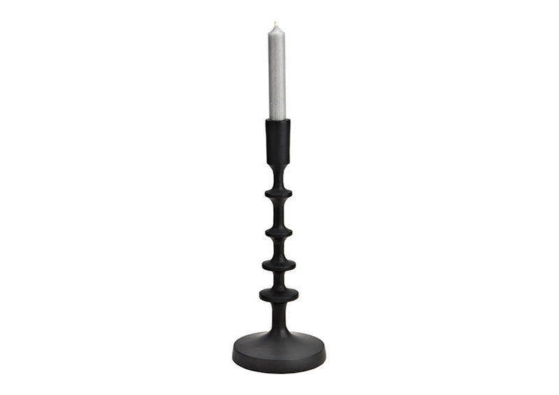 Kerzenhalter aus Metall schwarz (B/H/T) 12x32x12cm