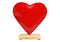 Aufsteller Herz auf Mangoholz Sockel aus Metall rot (B/H/T) 15x17x5cm