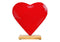 Aufsteller Herz auf Mangoholz Sockel aus Metall rot (B/H/T) 20x21x5cm