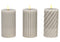 Kerze LED warm weiß Docht Flamme, 2xAAA nicht Inkl. aus Wachs grau 3-fach, (B/H/T) 7x13x7cm