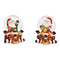 Schneekugel Nikolaus auf Elch Sockel aus Poly, Glas rot 2-fach, (B/H/T) 5x6x5cm