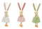 Hänger Hasenmädchen aus Textil grün, rosa, weiß 3-fach, (B/H/T) 8x23x2cm