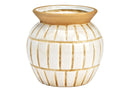 Vase für Trockenblumen aus Keramik weiß (B/H/T) 16x16x16cm
