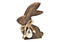 Hase mit Metall Ei aus Mangoholz braun (B/H/T) 12x15x2cm