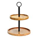 Etagere mit 2 Ebenen aus Mangoholz, Metall natur (B/H/T) 25x31x25cm
