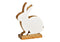 Aufsteller Hase aus Mangoholz weiß (B/H/T) 14x18x5cm