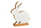 Aufsteller Hase aus Mangoholz weiß (B/H/T) 18x22x5cm