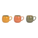 Becher aus Steingut gr¸n, gelb, orange 3-fach, (B/H/T) 13x8x8cm 390ml