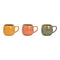 Becher aus Steingut gr¸n, gelb, orange 3-fach, (B/H/T) 13x8x8cm 390ml