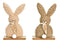 Aufsteller Hase auf Holzsockel aus Textil natur 2-fach, (B/H/T) 13x21x5cm