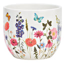 Blumentopf Blumenwiesen Dekor aus Keramik bunt (B/H/T) 14x12x14cm
