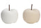 Apfel aus Keramik beige, weiß 2-fach, (B/H/T) 13x14x13cm