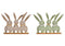 Aufsteller Hasengruppe auf Holz Sockel aus Filz grün, beige 2-fach, (B/H/T) 28x21x4cm