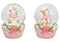 Schneekugel Wichtel aus Poly/Glas pink/rosa 2-fach, (B/H/T) 6x9x7cm