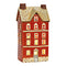Windlicht Haus aus Steingut bunt (B/H/T) 12x24x9cm
