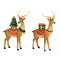 Hirsch mit Tannenbaum, Trommel aus Poly grün, rot 2-fach, (B/H/T) 13x24x5cm