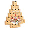 Adventskalender Tannenbaum "Merry Christmas" mit Wichteln aus Pappe, 24 Boxen Ø6cm, Braun (B/H/T) 38x48x6cm