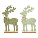 Aufsteller Hirsch aus Filz, Holz grün 2-fach, (B/H/T) 15x26x4cm