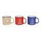 Becher Weihnachts Dekor  aus Steingut Bunt 3-fach, (B/H/T) 13x9x11cm 400ml