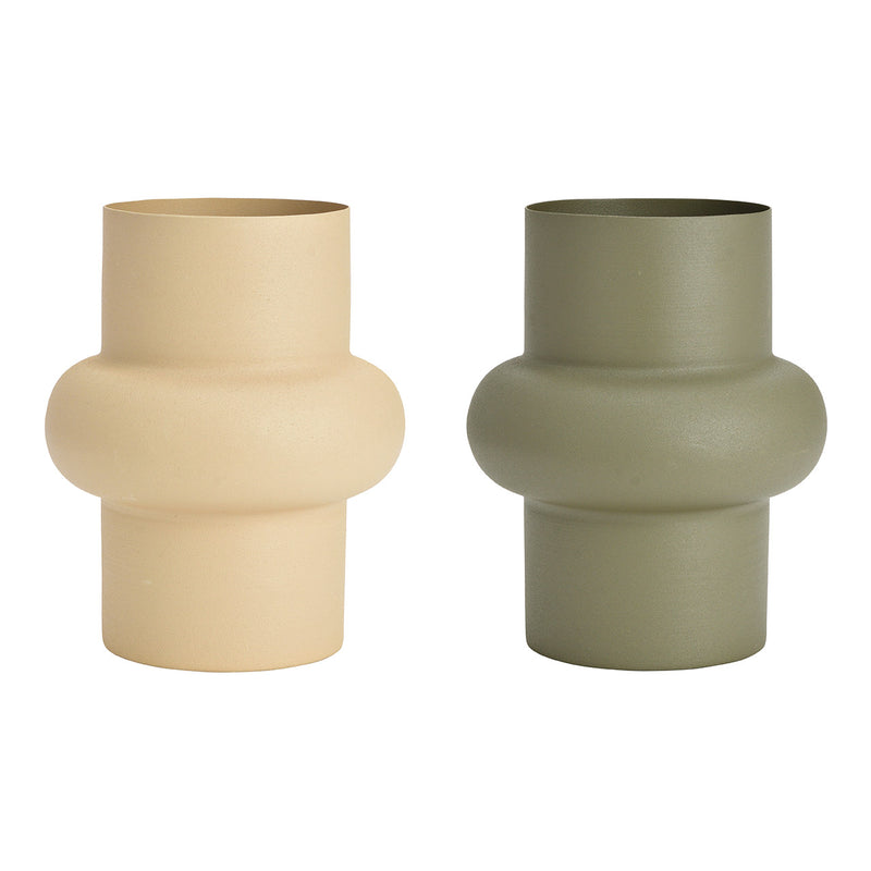 Vase, nur für Trockenblumen, aus Metall beige, grün 2-fach, (B/H/T) 16x19x16cm