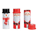 Dose Nikolaus, Schneemann Dekor aus Metall rot, weiß 2-fach, (B/H/T) 10x25x10cm