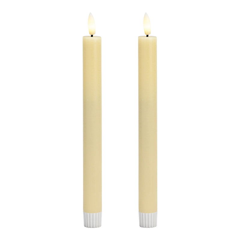 LED Stabkerzen Set 2-er Set, aus Wachs creme (B/H/T) 2x24x2cm Batteriebetrieb 2xAA nicht enthalten