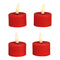 LED Teelichter Set 4-er Set, aus Wachs rot (B/H/T) 4x4x4cm mit Timer  Batteriebetrieb 4xCR2032 nicht enthalten