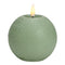 Kerze Kugel LED salbei, Flackerlicht, exklusive 2xAA aus Wachs (B/H/T) 10x9x10cm