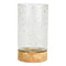 Windlicht auf Mangoholzsockel aus Glas transparent (B/H/T) 10x19x10cm