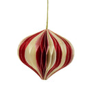 Hänger Honeycomb aus Papier/Pappe rot, weiß 3-fach, (B/H/T) 6x6x6cm