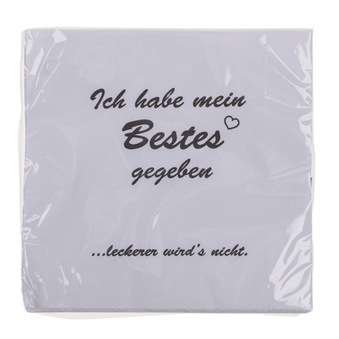 "Papier-Servietten, leckerer wird's nicht,"