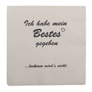 "Papier-Servietten, leckerer wird's nicht,"