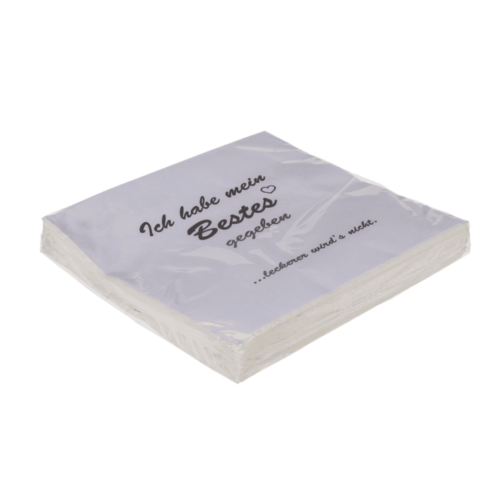 "Papier-Servietten, leckerer wird's nicht,"