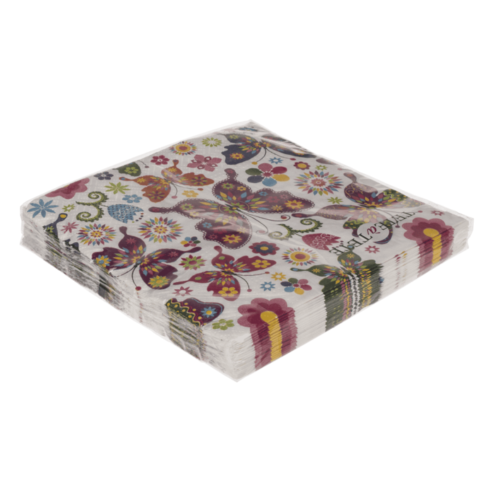Papier-Servietten, Bunte Schmetterlinge,