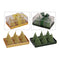 Teelicht-Set 6-teilig, Tanne sortiert (B/H/T) 4x6x4 cm