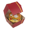 Spardose mit Schloss, Burger mit Augen in Box,