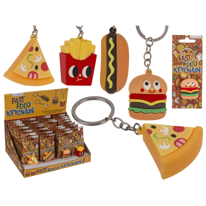 Metall-Schlüsselanhänger, Fast Food,