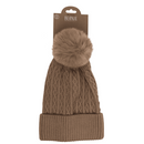 Damen-Winter-Beanie mit Kunststoffbommel,