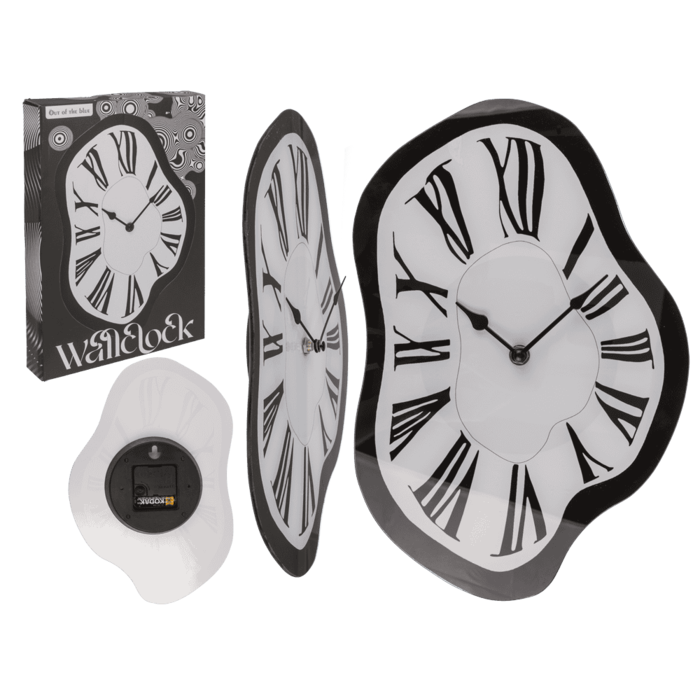 Glas Wanduhr, Melting Time, 22 x 33 x 4 cm,