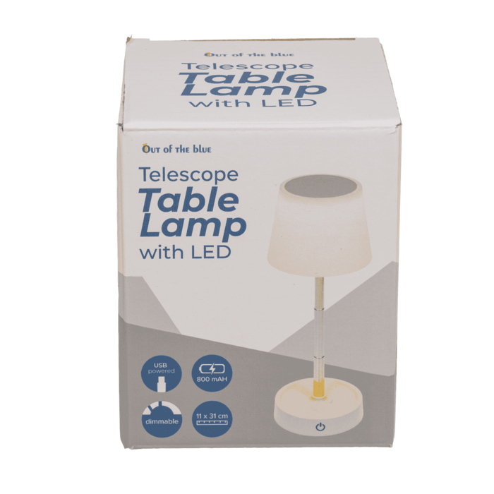 Teleskop-Tischleuchte mit LED, dimmbar,
