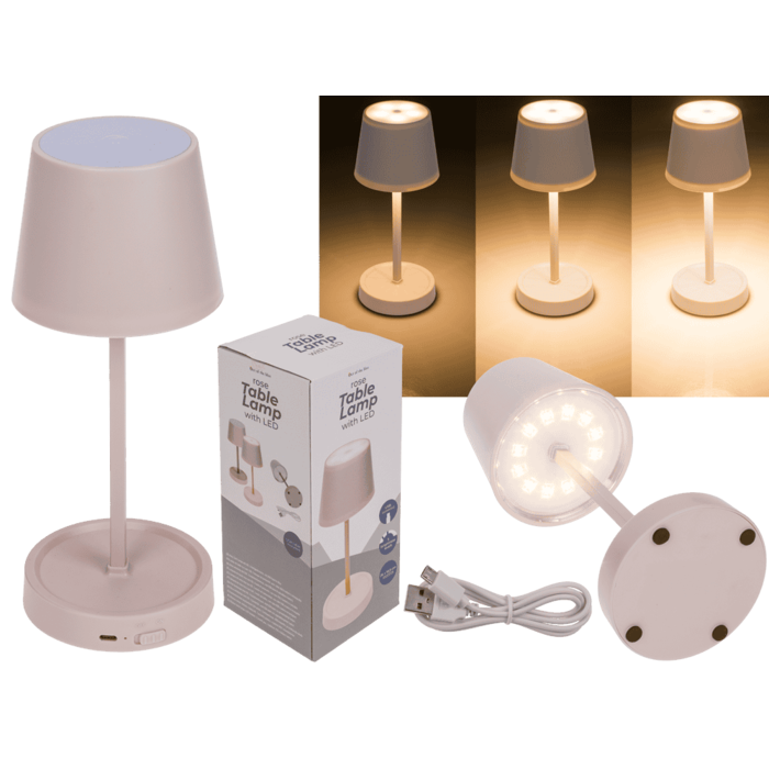 Rosafarbene Tisch-Lampe mit LED,