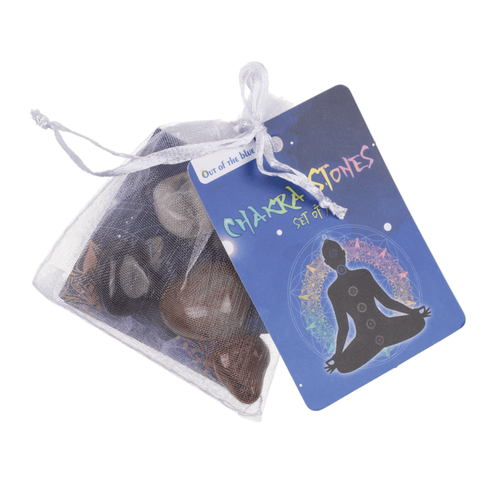 Chakra Steine, 7er Set im Organza-Säckchen,