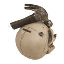 Spardose mit Schloss,Totenkopf mit Hammer & Nägel,