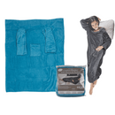 Blaue Kuscheldecke mit Ärmeln & Taschen,