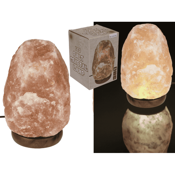 LED-Salzkristall-Lampe, warmweiß,