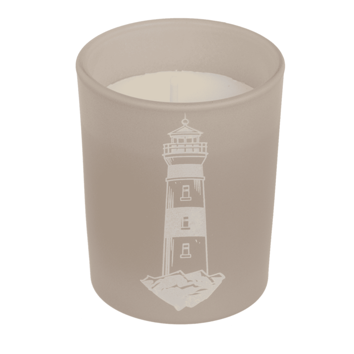 Kerze im Glas mit Holzdeckel, Sea,