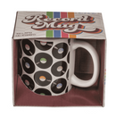 Becher, Schallplatten, aus Steingut, 8 x 10 cm,